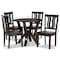 Baxton Studio Noelia Modern and Contemporary Transitional Dark Brown Finished Wood 5-Piece Dining Set 177-11377-10900-Zoro - alternate 2